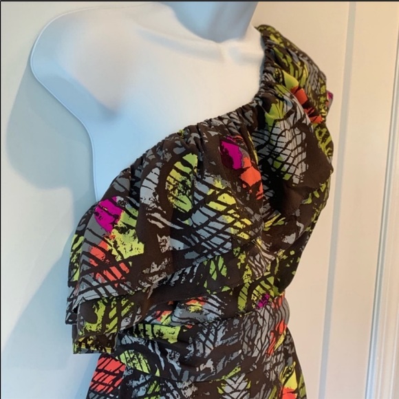 Alice & Trixie Silk One Shoulder Belted Dress - Picture 5 of 9